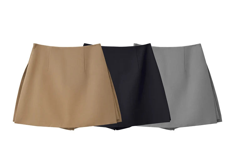 Casual High-Waisted Suit A-Line Skirt
