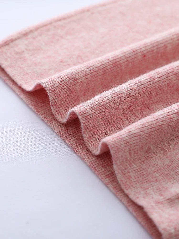 Wool Casual Drawstring Stretch Wide-Leg Pants