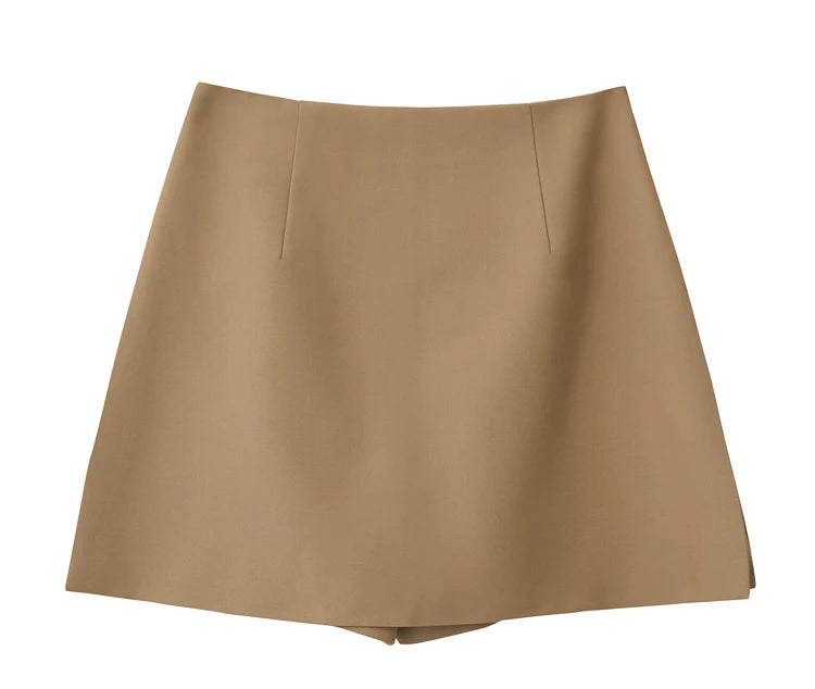 Casual High-Waisted Suit A-Line Skirt