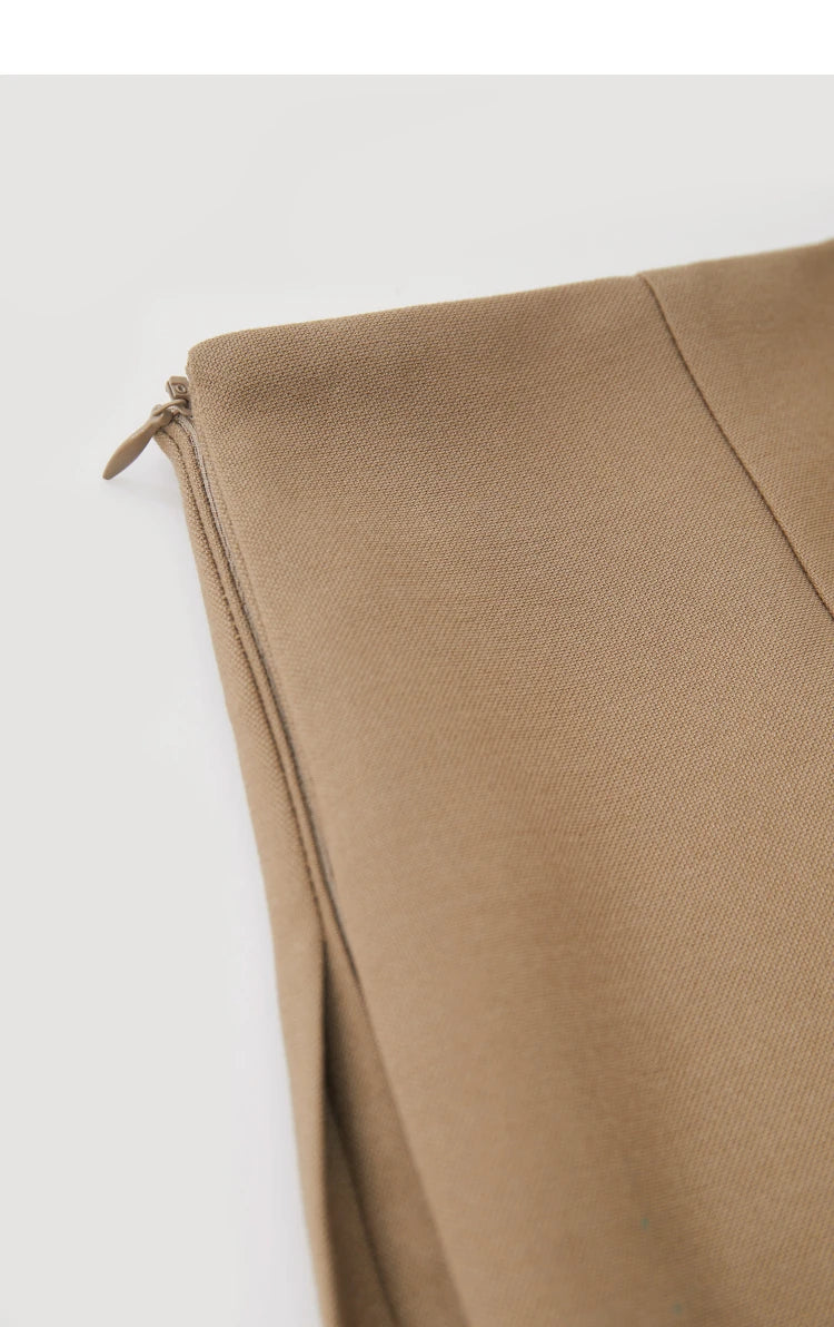 Casual High-Waisted Suit A-Line Skirt