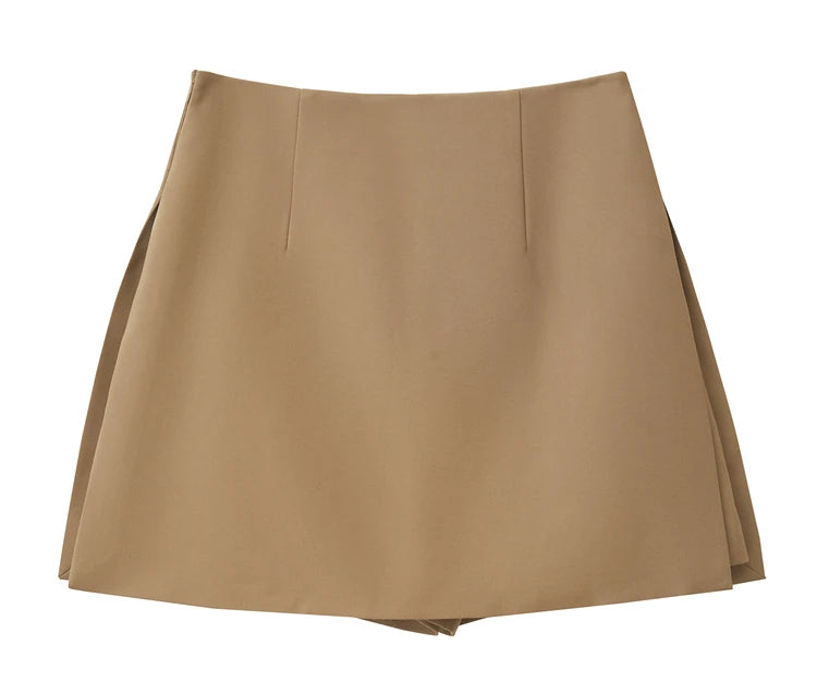 Casual High-Waisted Suit A-Line Skirt